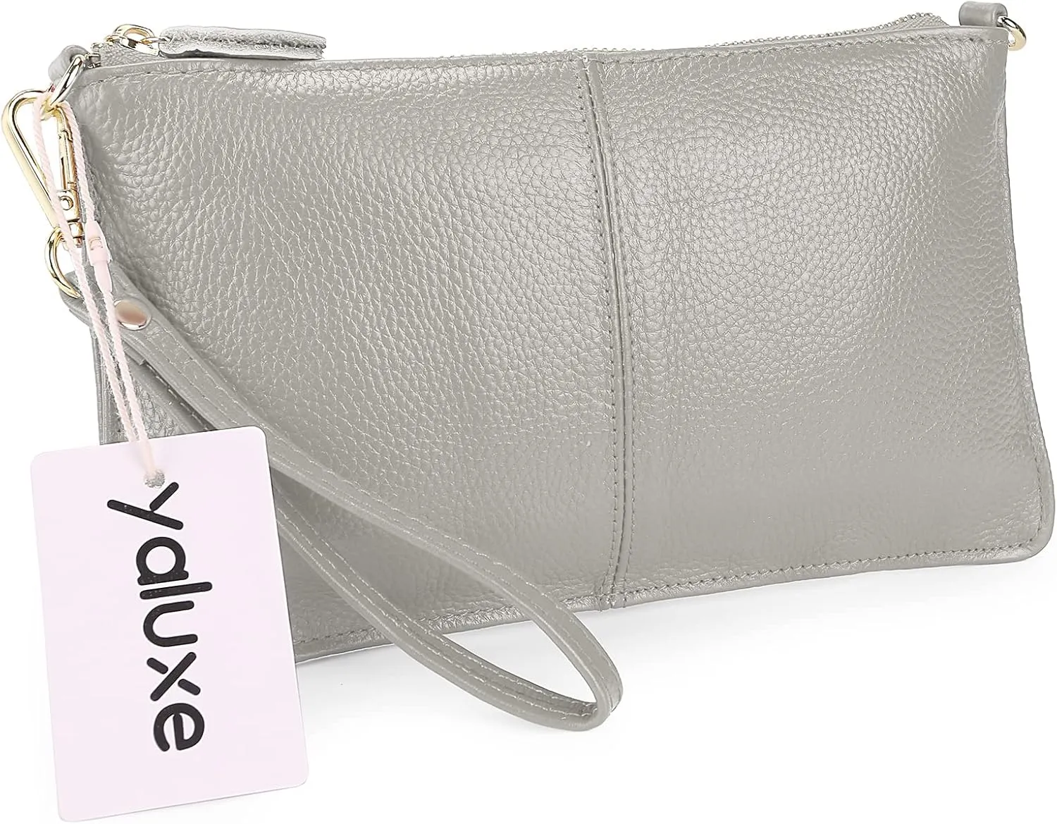 YALUXE Genuine Leather Wristlet Handbags Purses Cell Phone Pocket Clutch Wallet Crossbody Bags for Women
