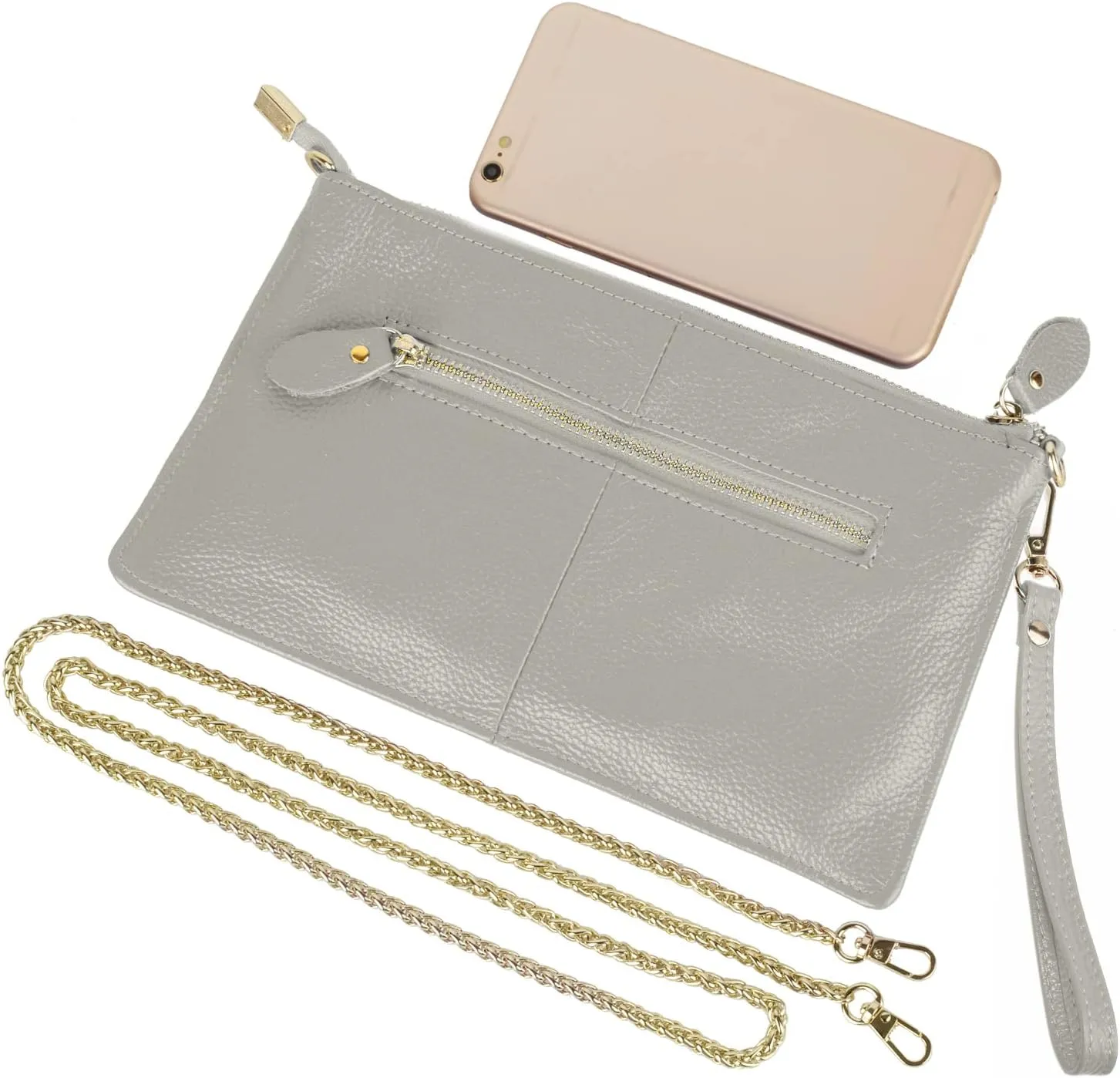 YALUXE Genuine Leather Wristlet Handbags Purses Cell Phone Pocket Clutch Wallet Crossbody Bags for Women