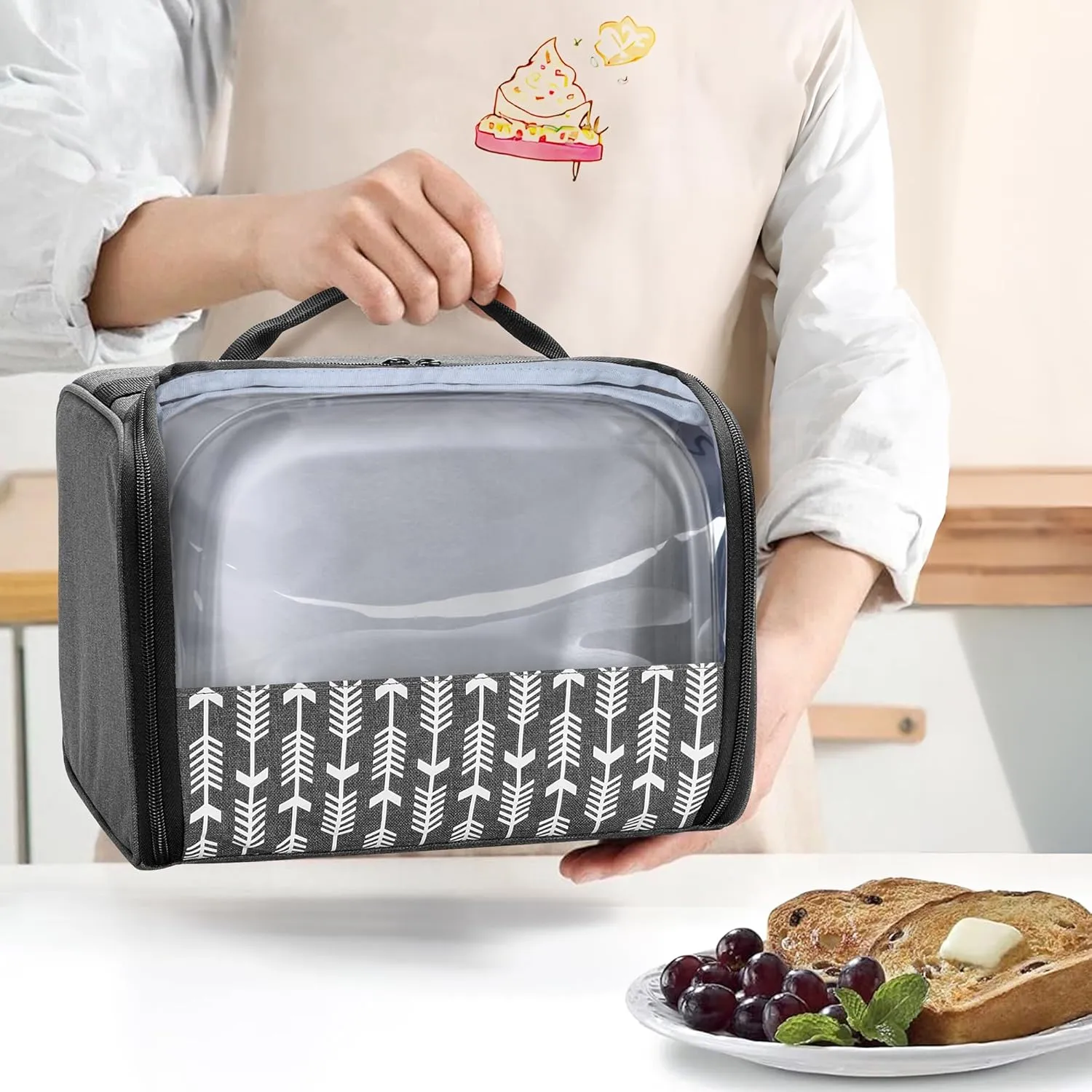 YARWO 2 Slice Toaster Cover with Solid Structure, Compatible with Amazon Basics, Elite Gourmet, Small Bread Machine Bag with Visible Window, 11.4 x 8.3 x 8 in