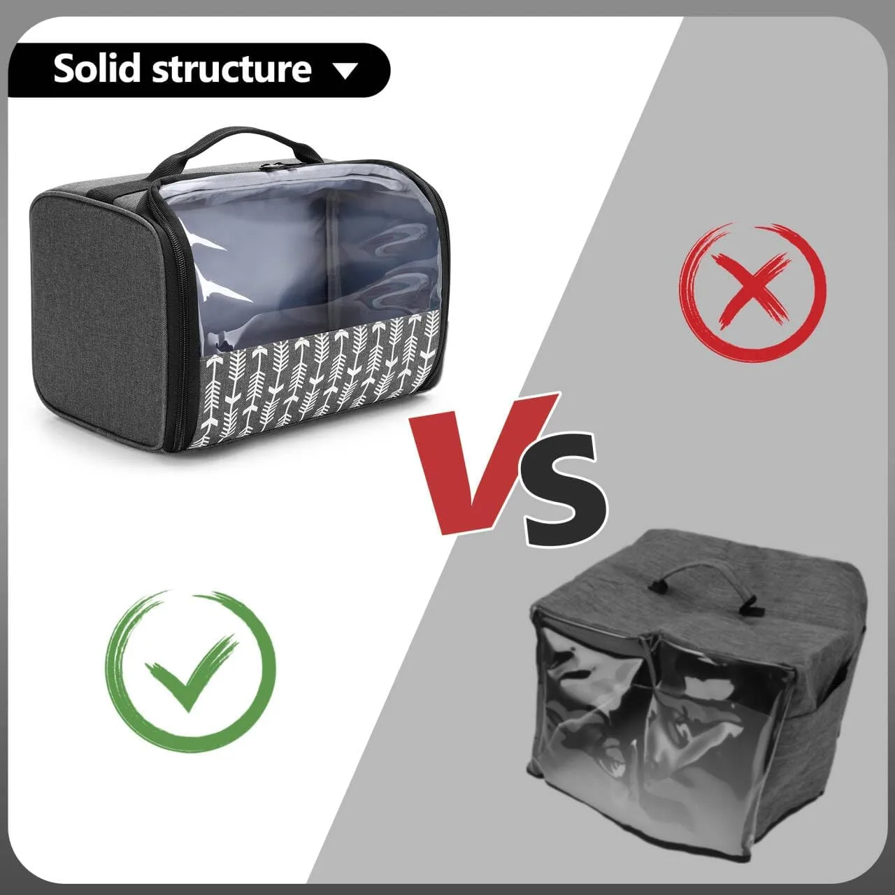 YARWO 2 Slice Toaster Cover with Solid Structure, Compatible with Amazon Basics, Elite Gourmet, Small Bread Machine Bag with Visible Window, 11.4 x 8.3 x 8 in
