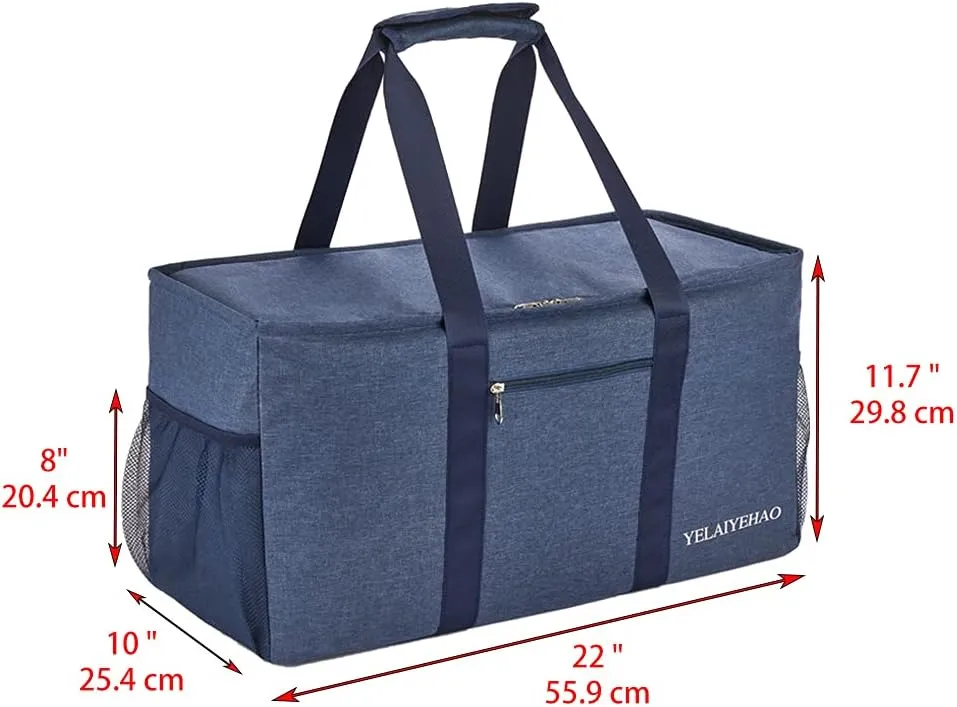 YELAIYEHAO Large Utility Tote Bag with lid, Foldable Collapsible Tote
