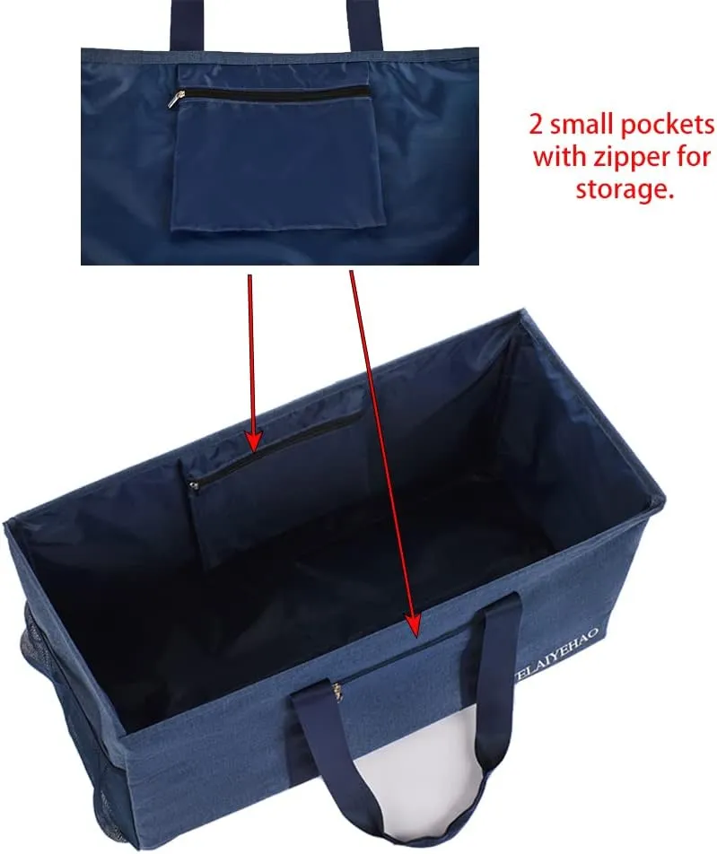 YELAIYEHAO Large Utility Tote Bag with lid, Foldable Collapsible Tote