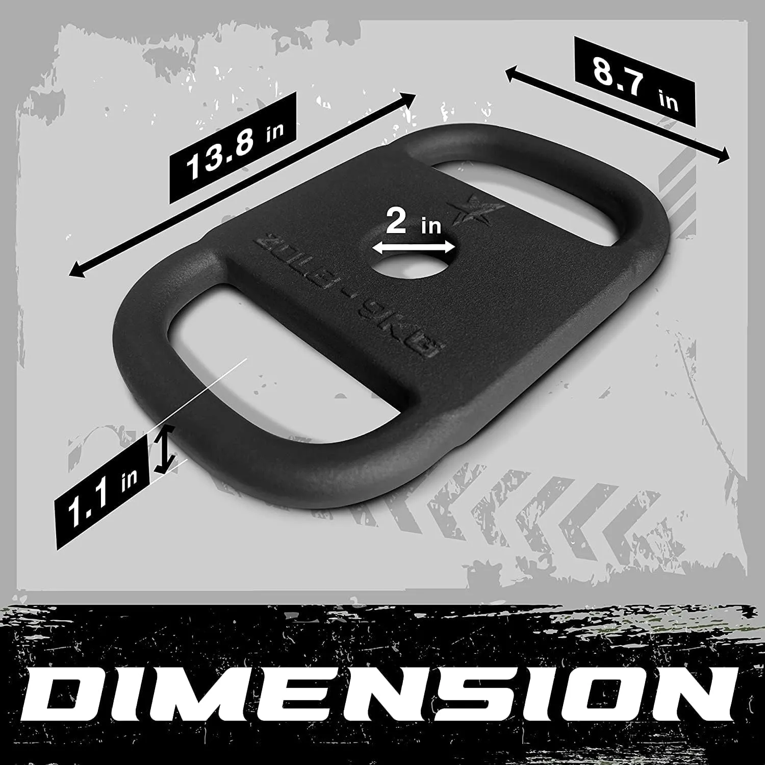 Yes4All US Design Patented Cast Iron Ruck Weight & Weight Plate for Strength Training, Fitness Workout - 20LB, Upgraded, Rounded Handle, Smooth Edge