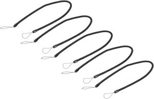 YOKIVE 5 Pack Retractable Spring Coil Strap, Plastic Spiral Stretchy Keys Holder | Stylus Lanyard Cord Great for Wallet, Handbag, (BLack, 16-inch)