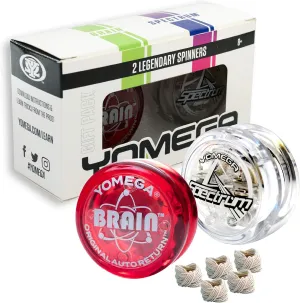 Yomega 2 Legendary Spinners The Original Yoyo with A Brain & Spectrum Light up Fireball Transaxle YoYo with LED Lights for Kids, Beginner, Intermediate and Pro Level String Trick Play (Brain-Spectrum)
