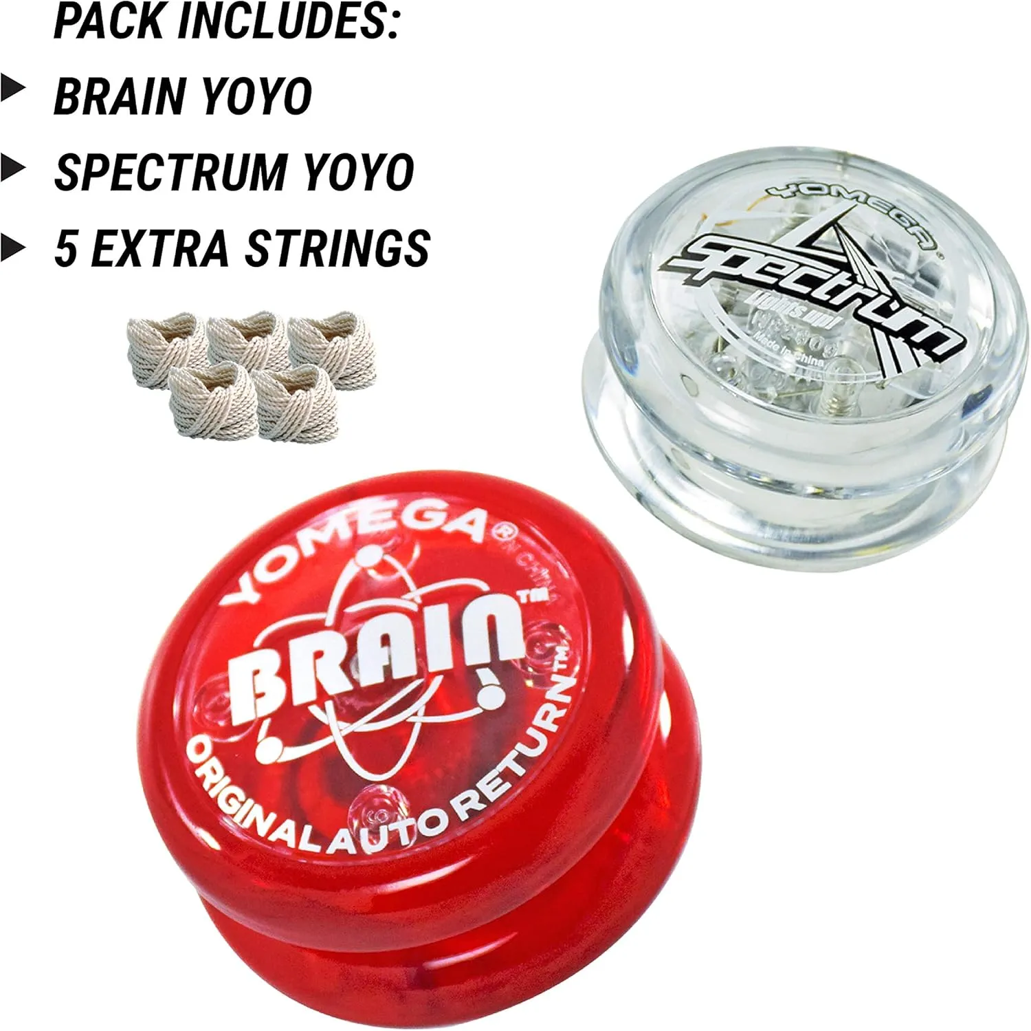 Yomega 2 Legendary Spinners The Original Yoyo with A Brain & Spectrum Light up Fireball Transaxle YoYo with LED Lights for Kids, Beginner, Intermediate and Pro Level String Trick Play (Brain-Spectrum)