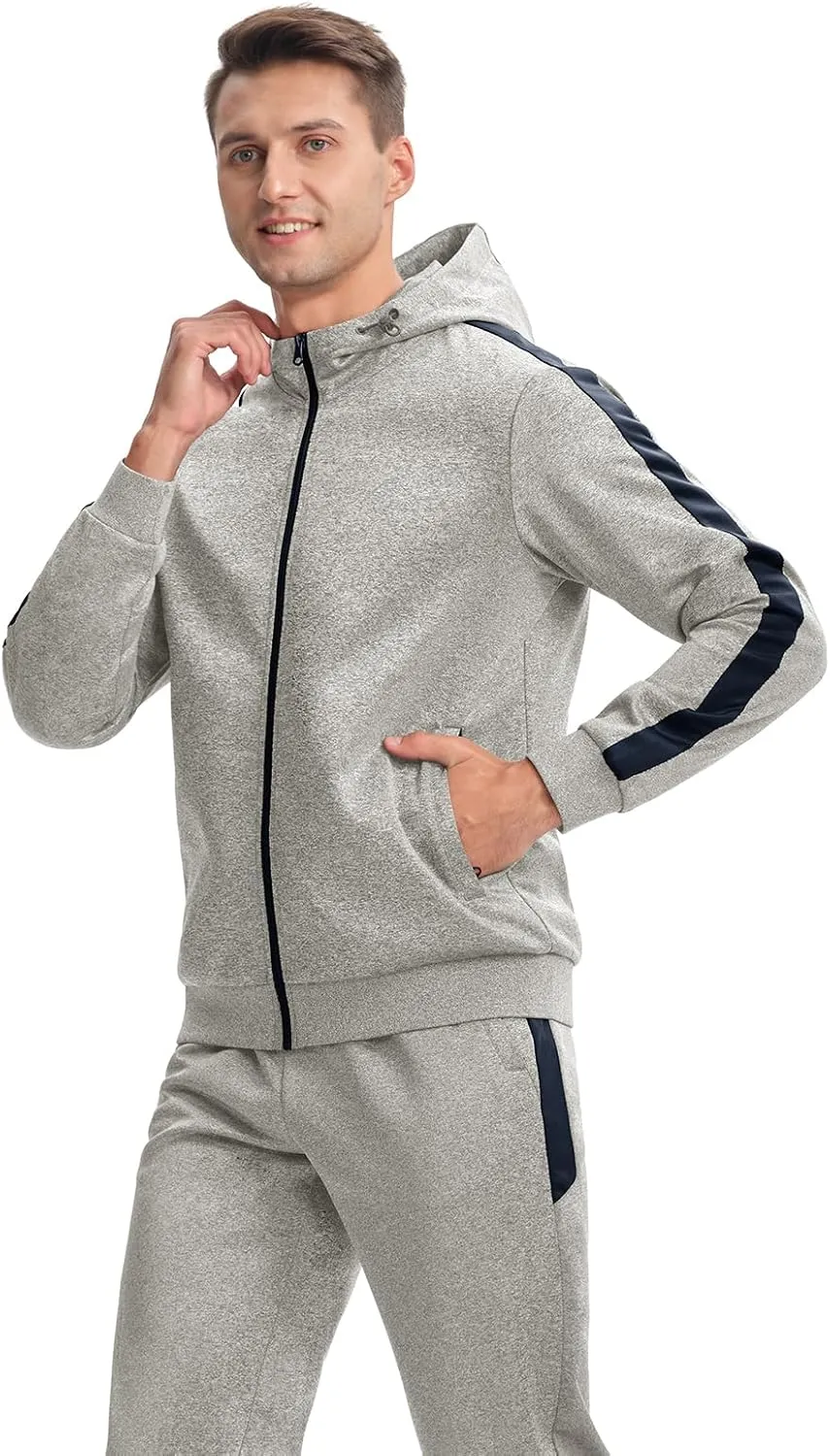 YSENTO Men's Tracksuits Outfits 2 Pieces Jogger Sets Jogging Track Sweat Suits Workout Warm Up Sweatsuit