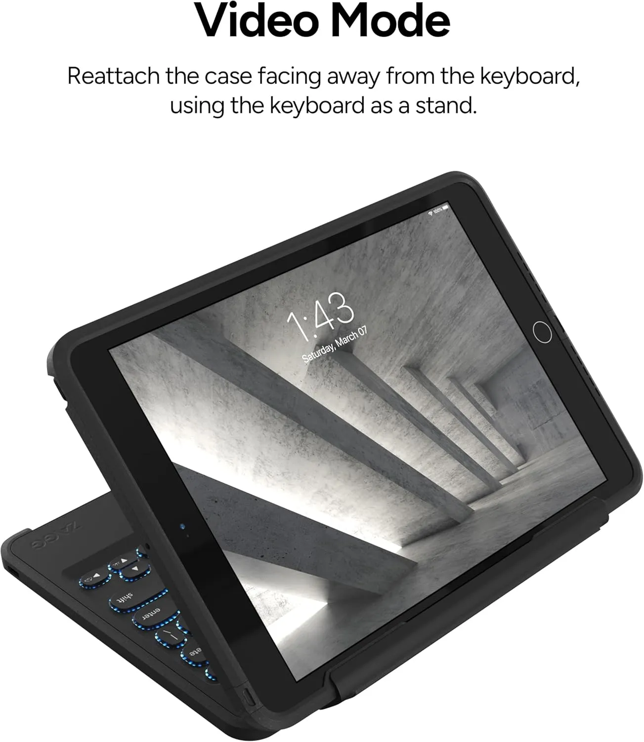 ZAGG Rugged Book iPad Case with Detachable Magnetic-Hinged Keyboard for iPad Air 3, iPad Pro 10.5" & 10.2" (9th Gen), Multi-Device Bluetooth, Apple Pencil Holder, Long-Lasting Battery, Wireless, Black