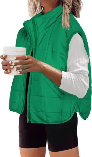 Zeagoo Womens Puffer Vest Ladies Sleeveless Zip Up Outerwear Warm Puffer Lightweight Down all Winter Jackets Coats 2024