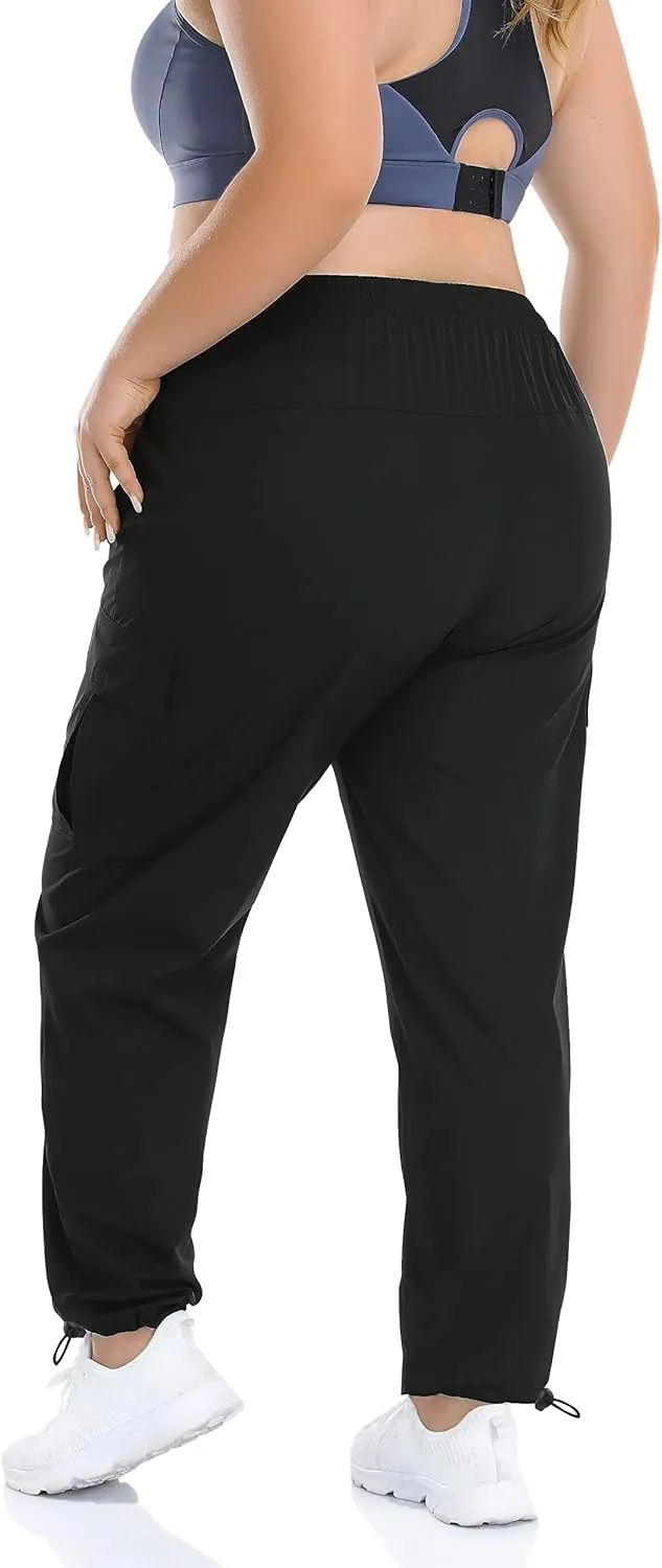 ZERDOCEAN Women's Plus Size Outdoor Active Hiking Pants Lightweight Quick Dry Athletic Pants Zipper Pockets