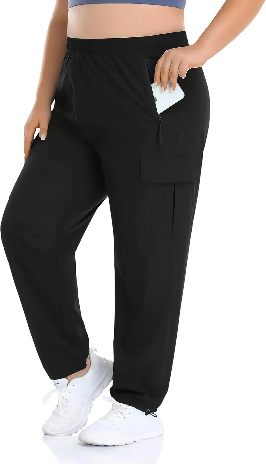 ZERDOCEAN Women's Plus Size Outdoor Active Hiking Pants Lightweight Quick Dry Athletic Pants Zipper Pockets