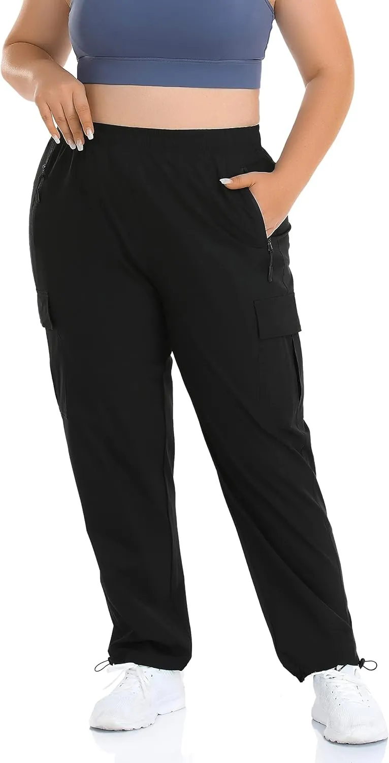 ZERDOCEAN Women's Plus Size Outdoor Active Hiking Pants Lightweight Quick Dry Athletic Pants Zipper Pockets