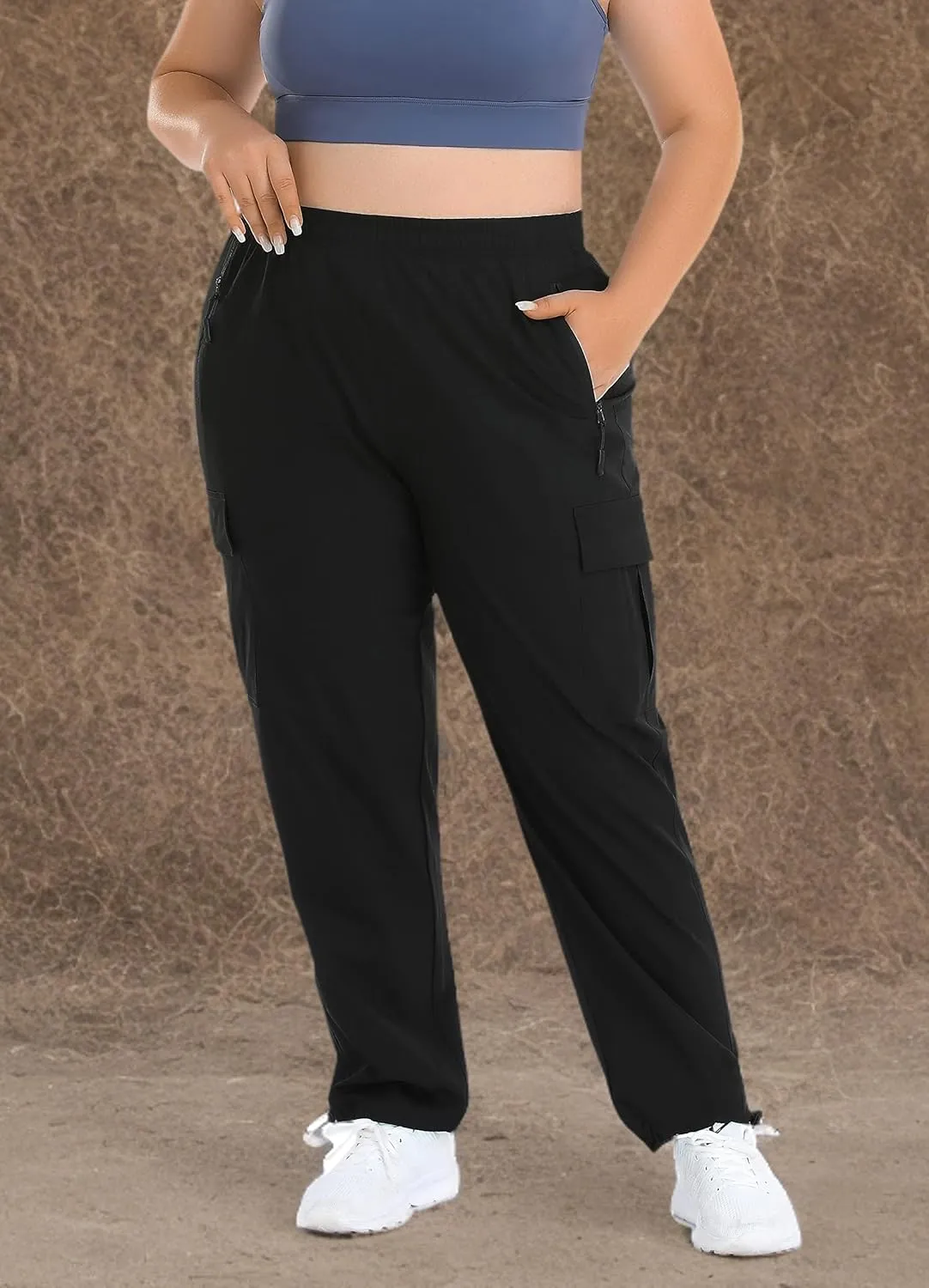 ZERDOCEAN Women's Plus Size Outdoor Active Hiking Pants Lightweight Quick Dry Athletic Pants Zipper Pockets