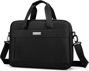 zhongningyifeng Laptop Bag 14 Inch Briefcase for Men Women Waterproof Nylon Lightweight, Shoulder Computer Messenger Handbag for Business Office Work Travel College Black