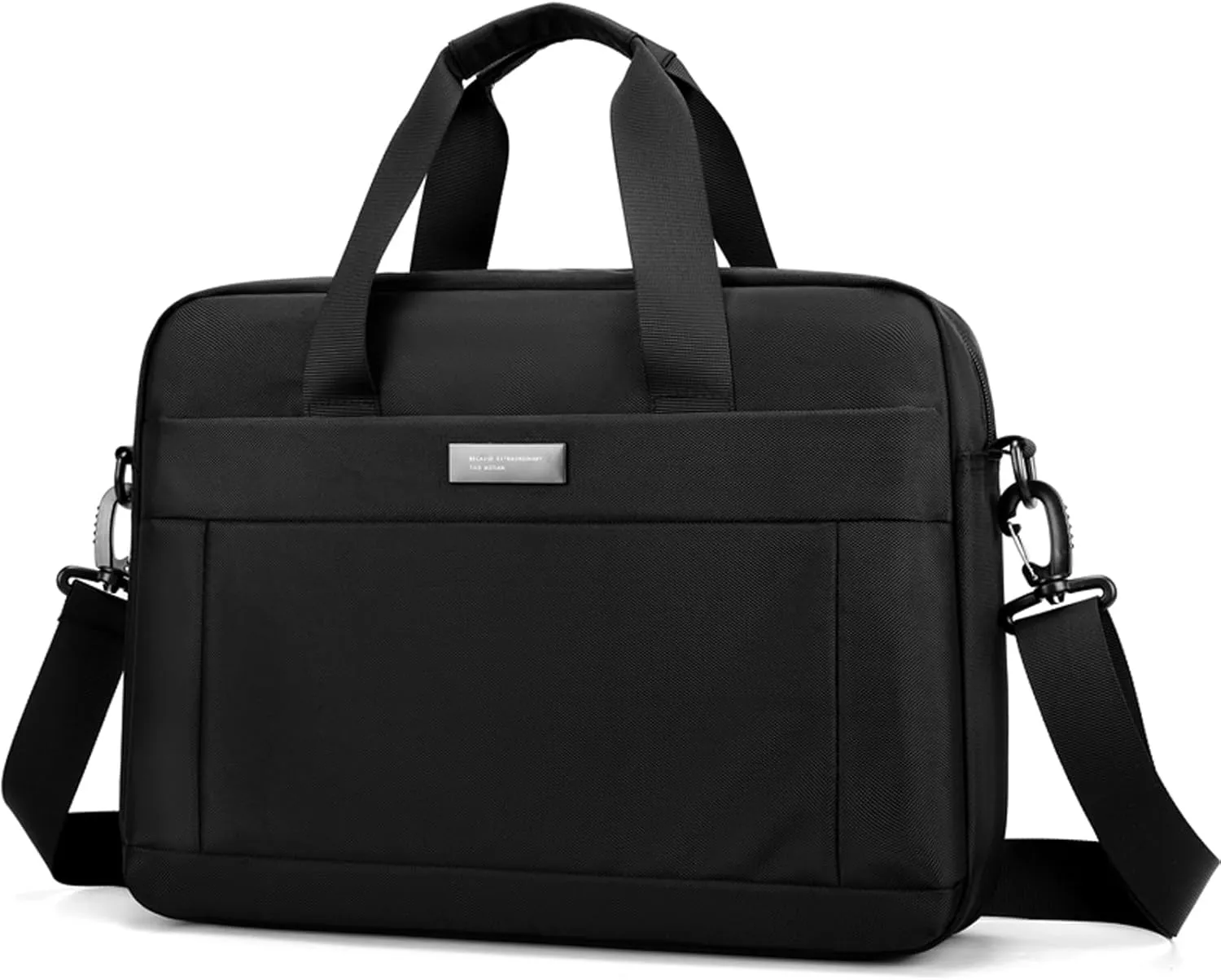 zhongningyifeng Laptop Bag 14 Inch Briefcase for Men Women Waterproof Nylon Lightweight, Shoulder Computer Messenger Handbag for Business Office Work Travel College Black