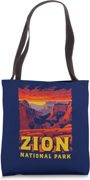 Zion National Park Vintage Canyon Retro Throwback Tote Bag