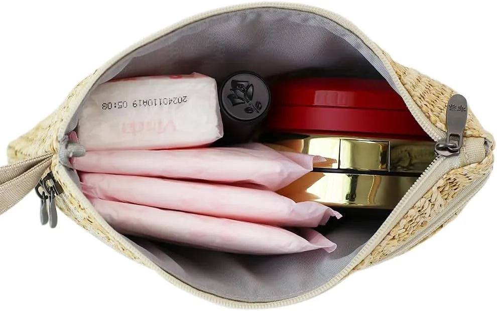 Zip Clutch Purse with Detachable Strap