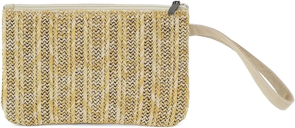 Zip Clutch Purse with Detachable Strap