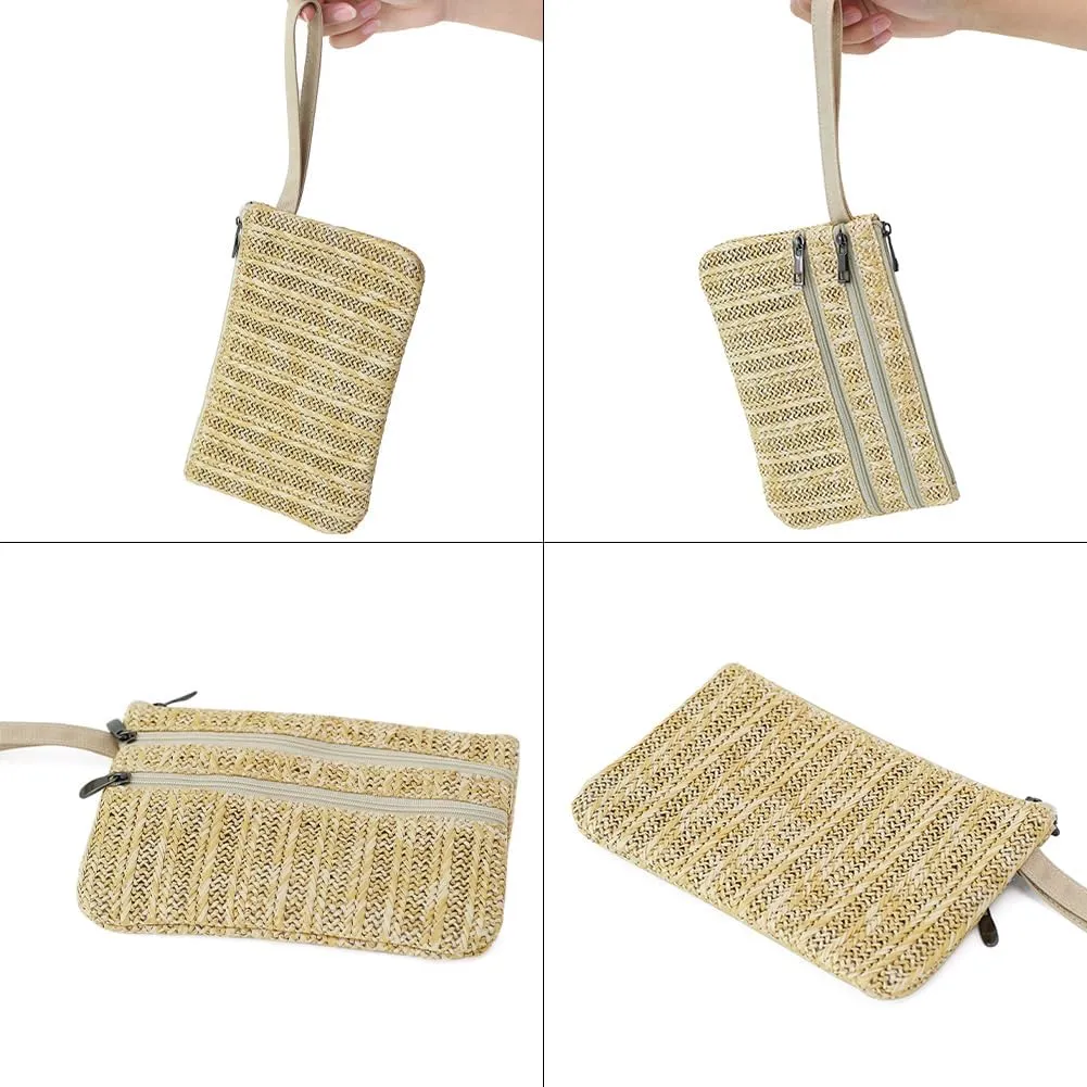 Zip Clutch Purse with Detachable Strap