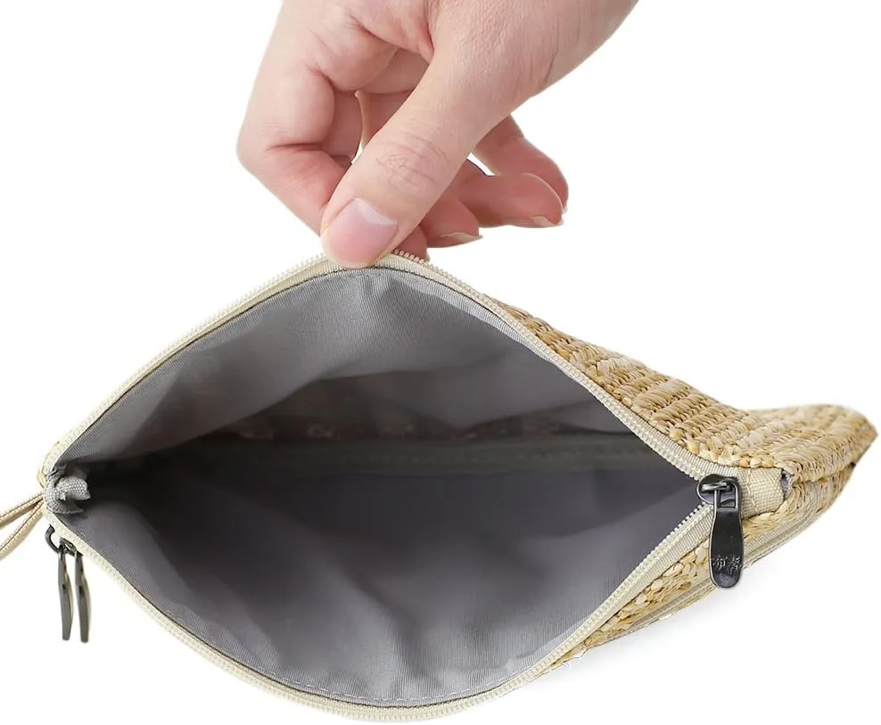 Zip Clutch Purse with Detachable Strap