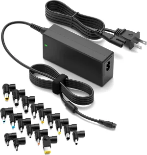 ZOZO Universal Laptop Charger 90W AC Adapter for HP Dell Gateway Toshiba Lenovo Acer ASUS Samsung Sony Ultrabook Chromebook DC Output 12V 16V 18.5V 19V 19.5V 20V Power Supply Cord with 17 tips